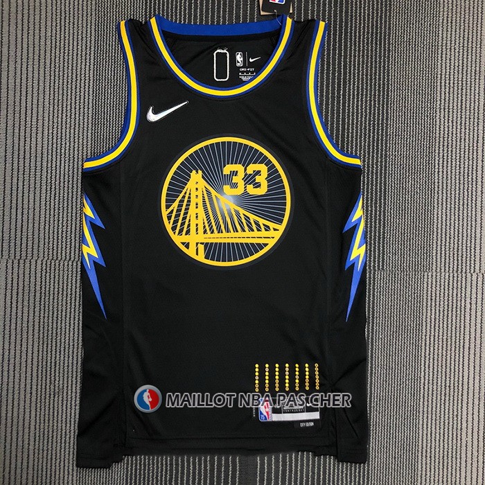 Maillot Golden State Warriors James Wiseman NO 33 Ville 2021-22 Noir